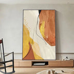 Nordic Abstract Yellow Beige Terracotta Wall Art Fine Art Canvas Prints Pictures For Modern Apartment Living Room Dining Room Home Office Decor