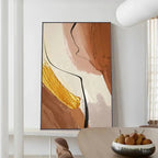 Nordic Abstract Yellow Beige Terracotta Wall Art Fine Art Canvas Prints Pictures For Modern Apartment Living Room Dining Room Home Office Decor