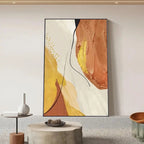 Nordic Abstract Yellow Beige Terracotta Wall Art Fine Art Canvas Prints Pictures For Modern Apartment Living Room Dining Room Home Office Decor