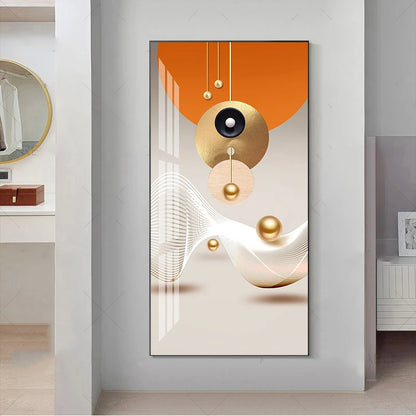 Nordic Celestial Harmony Wall Art Fine Art Canvas Prints Light Luxury Abstract Auspicious Pictures For Modern Apartment Living Room Foyer Art Decor (Unframed)
