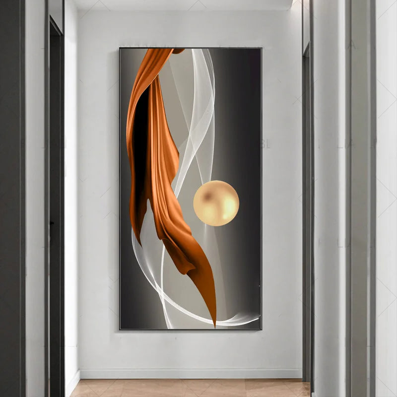 Nordic Celestial Harmony Wall Art Fine Art Canvas Prints Light Luxury Abstract Auspicious Pictures For Modern Apartment Living Room Foyer Art Decor
