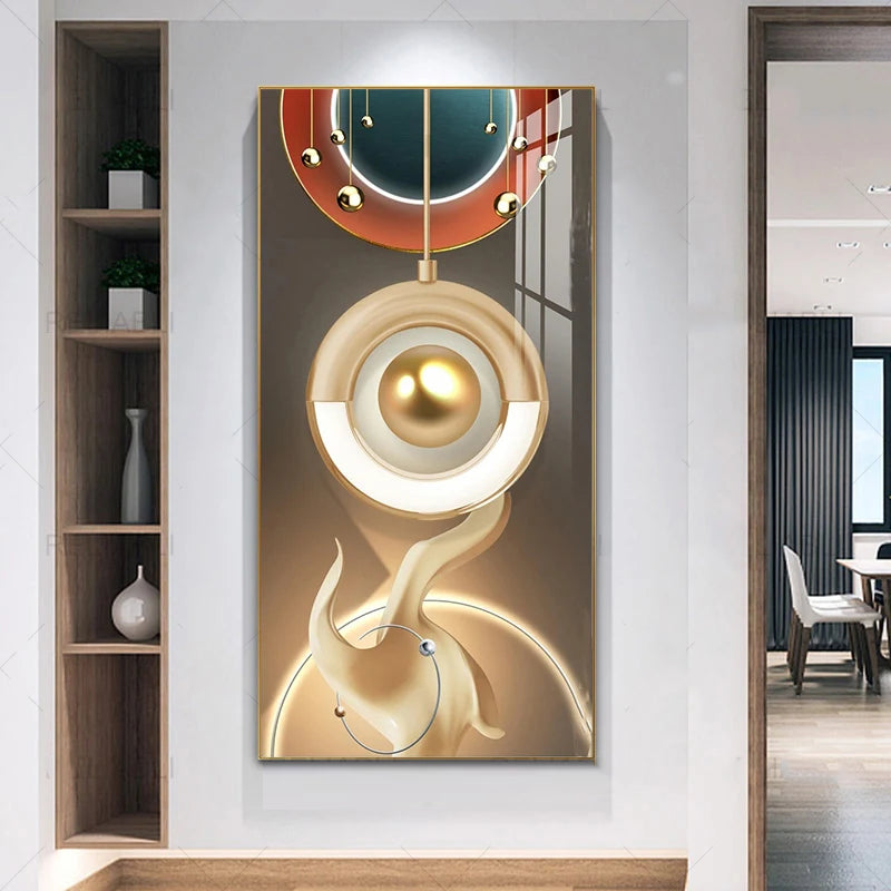 Nordic Celestial Harmony Wall Art Fine Art Canvas Prints Light Luxury Abstract Auspicious Pictures For Modern Apartment Living Room Foyer Art Decor