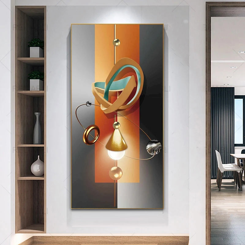 Nordic Celestial Harmony Wall Art Fine Art Canvas Prints Light Luxury Abstract Auspicious Pictures For Modern Apartment Living Room Foyer Art Decor