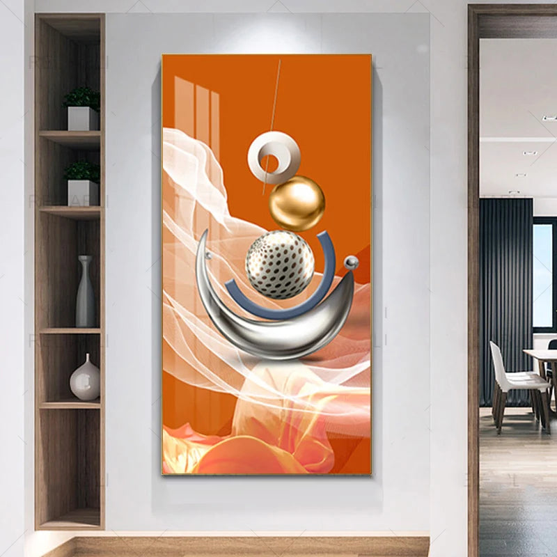 Nordic Celestial Harmony Wall Art Fine Art Canvas Prints Light Luxury Abstract Auspicious Pictures For Modern Apartment Living Room Foyer Art Decor
