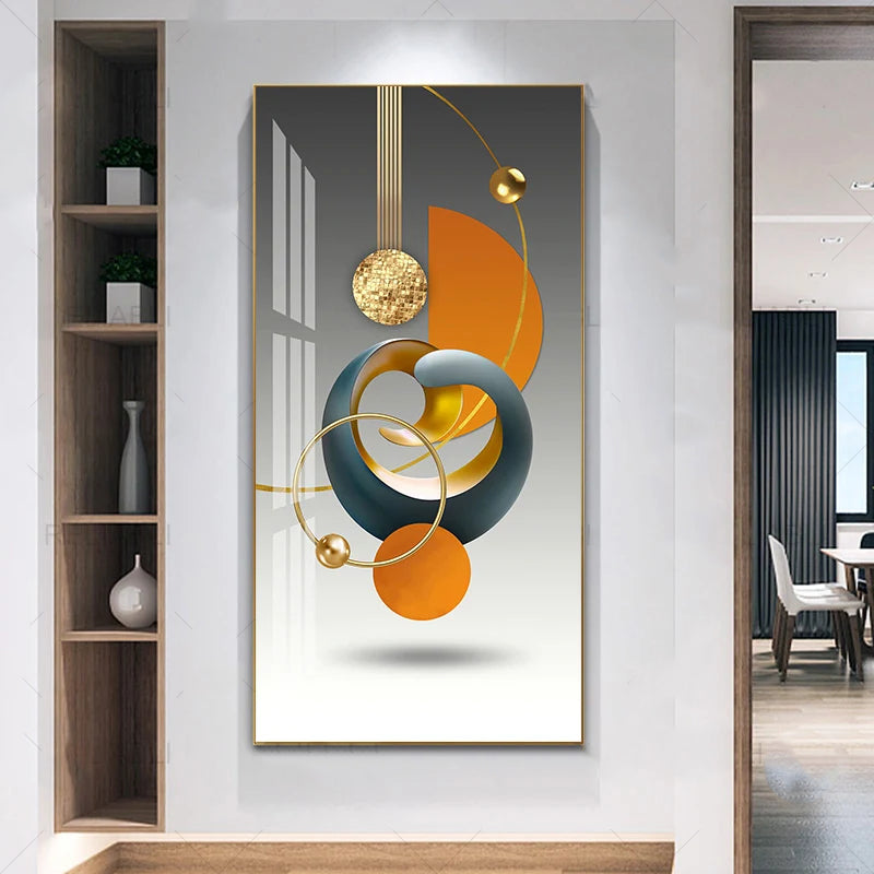 Nordic Celestial Harmony Wall Art Fine Art Canvas Prints Light Luxury Abstract Auspicious Pictures For Modern Apartment Living Room Foyer Art Decor (Unframed)