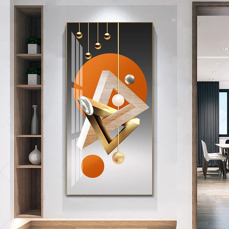 Nordic Celestial Harmony Wall Art Fine Art Canvas Prints Light Luxury Abstract Auspicious Pictures For Modern Apartment Living Room Foyer Art Decor (Unframed)