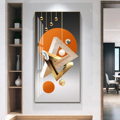 Nordic Celestial Harmony Wall Art Fine Art Canvas Prints Light Luxury Abstract Auspicious Pictures For Modern Apartment Living Room Foyer Art Decor (Unframed)