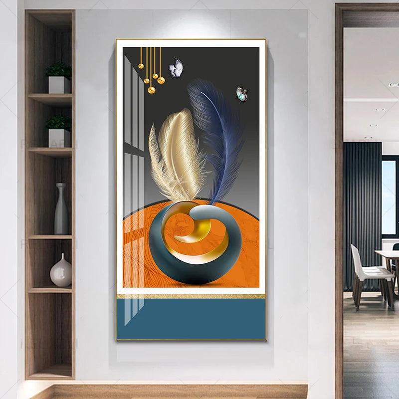 Nordic Celestial Harmony Wall Art Fine Art Canvas Prints Light Luxury Abstract Auspicious Pictures For Modern Apartment Living Room Foyer Art Decor (Unframed)