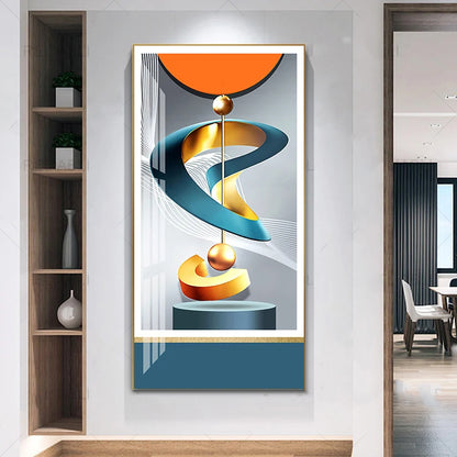 Nordic Celestial Harmony Wall Art Fine Art Canvas Prints Light Luxury Abstract Auspicious Pictures For Modern Apartment Living Room Foyer Art Decor (Unframed)