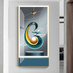 Nordic Celestial Harmony Wall Art Fine Art Canvas Prints Light Luxury Abstract Auspicious Pictures For Modern Apartment Living Room Foyer Art Decor (Unframed)
