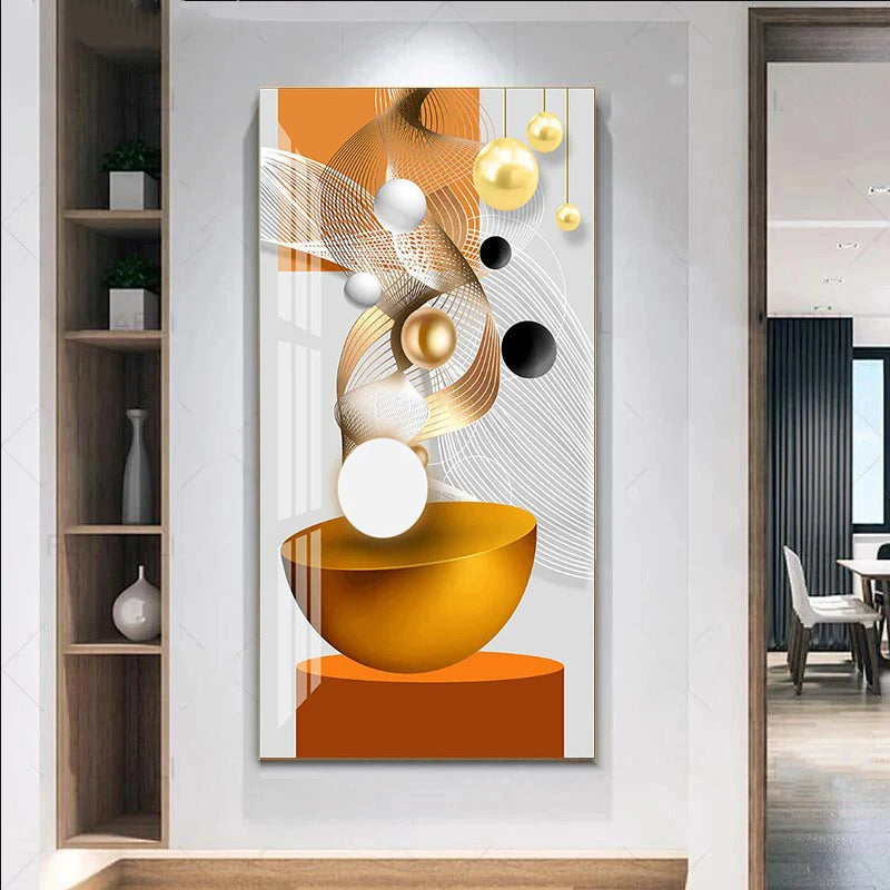 Nordic Celestial Harmony Wall Art Fine Art Canvas Prints Light Luxury Abstract Auspicious Pictures For Modern Apartment Living Room Foyer Art Decor