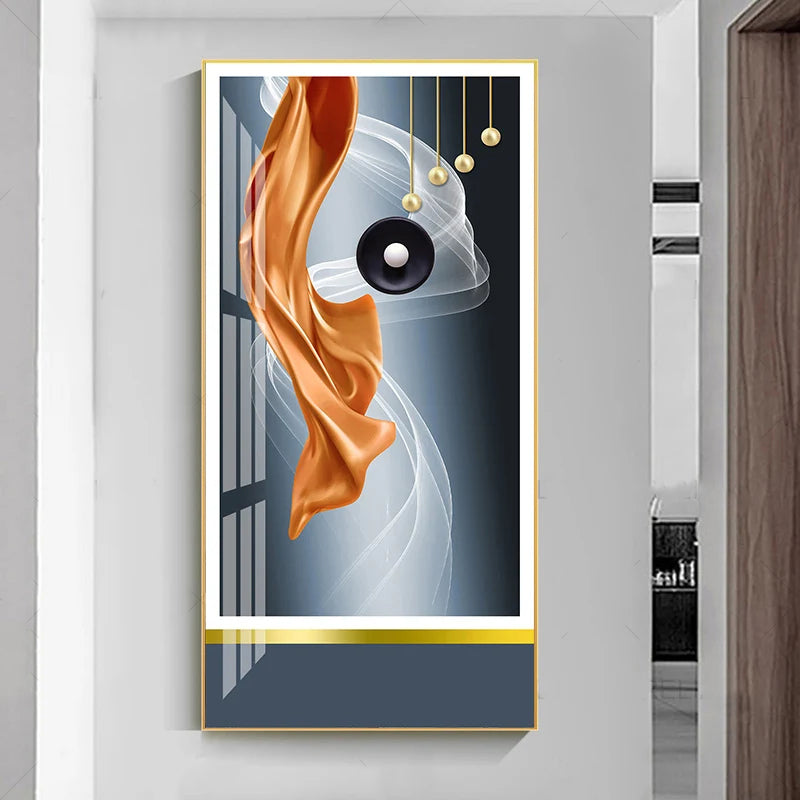 Nordic Celestial Harmony Wall Art Fine Art Canvas Prints Light Luxury Abstract Auspicious Pictures For Modern Apartment Living Room Foyer Art Decor (Unframed)