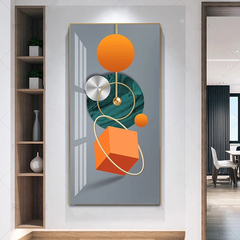 Nordic Celestial Harmony Wall Art Fine Art Canvas Prints Light Luxury Abstract Auspicious Pictures For Modern Apartment Living Room Foyer Art Decor