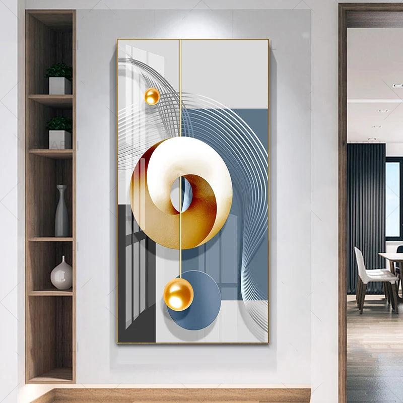 Nordic Celestial Harmony Wall Art Fine Art Canvas Prints Light Luxury Abstract Auspicious Pictures For Modern Apartment Living Room Foyer Art Decor