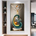 Nordic Celestial Harmony Wall Art Fine Art Canvas Prints Light Luxury Abstract Auspicious Pictures For Modern Apartment Living Room Foyer Art Decor (Unframed)