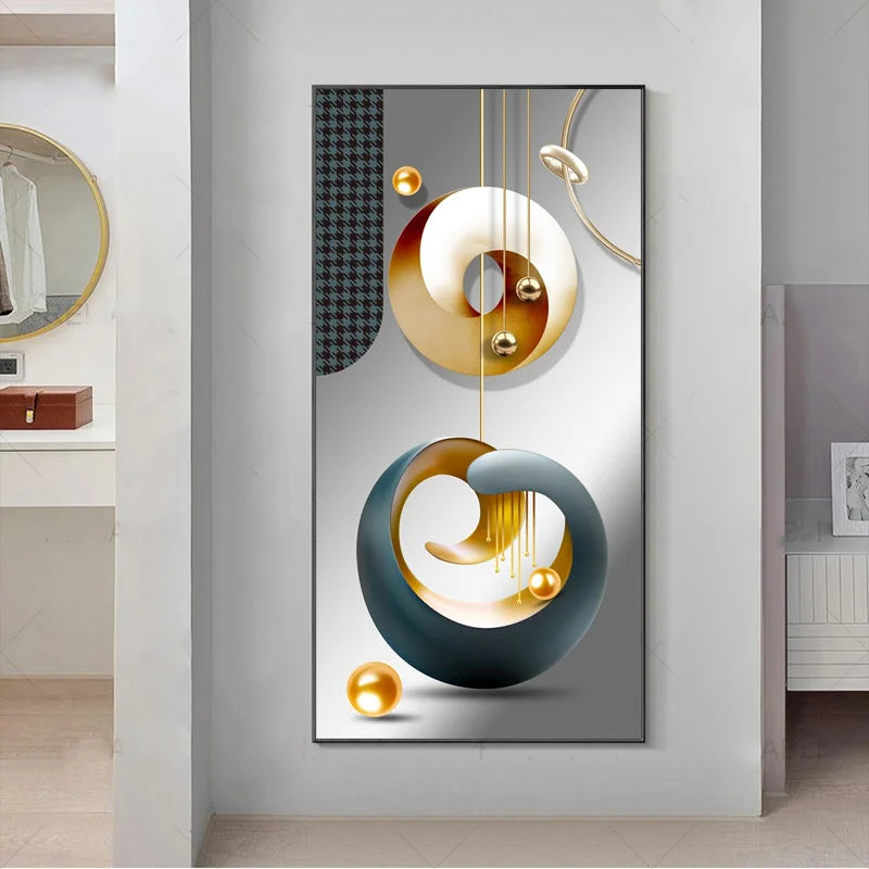 Nordic Celestial Harmony Wall Art Fine Art Canvas Prints Light Luxury Abstract Auspicious Pictures For Modern Apartment Living Room Foyer Art Decor