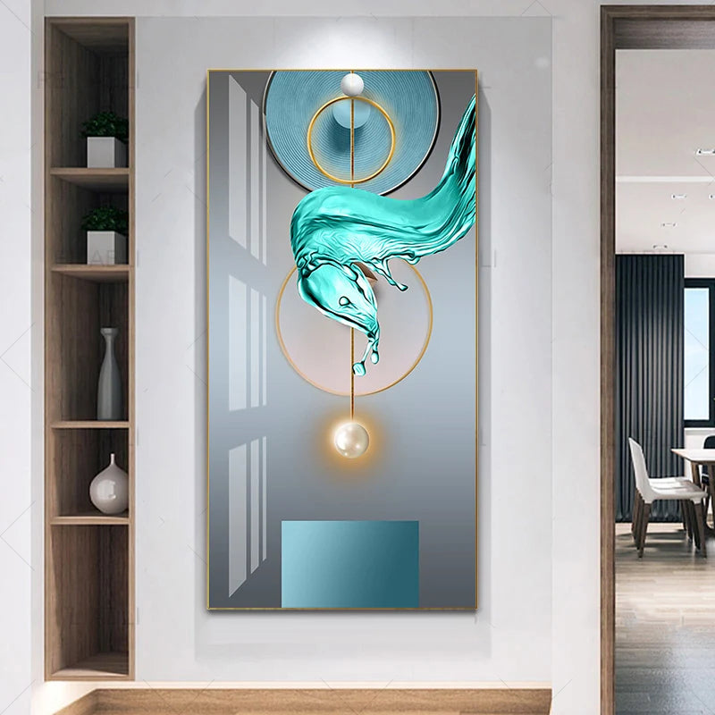 Nordic Celestial Harmony Wall Art Fine Art Canvas Prints Light Luxury Abstract Auspicious Pictures For Modern Apartment Living Room Foyer Art Decor