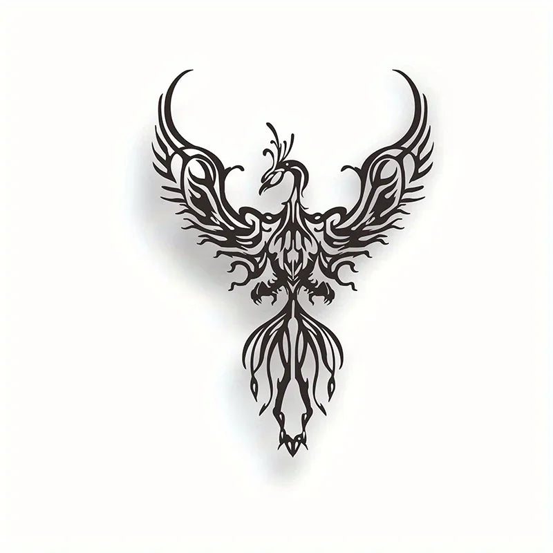 Nordic Fire Phoenix 3d Iron Crafted Black Metal Wall Mounted Art Decoration - Creative Wall Decor For Modern Apartment Living Room Bedroom Dining Room Home Decor