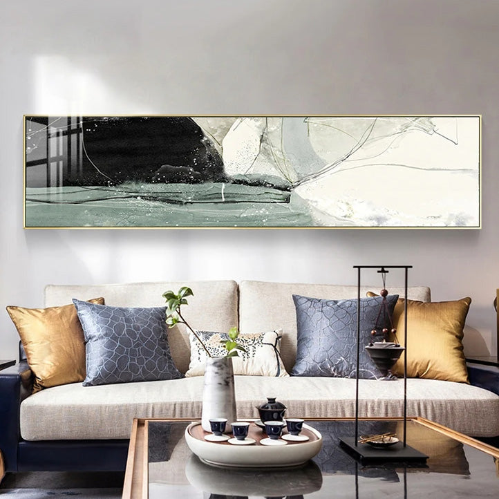 Nordic Geomorphic Abstract Wide Format Wall Art Fine Art Canvas Prints Modern Pictures For Above The Bed Contemporary Living Room Art For Above The Sofa
