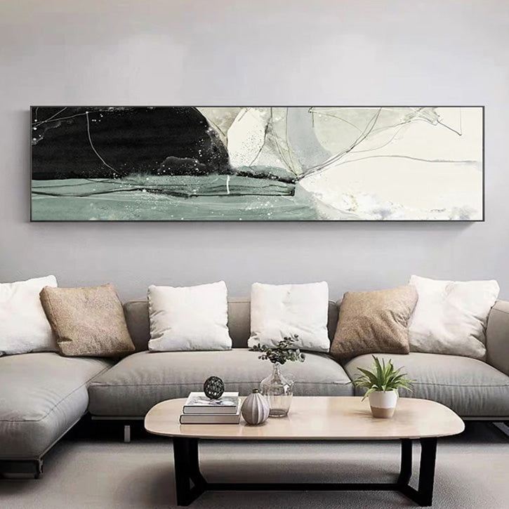 Nordic Geomorphic Abstract Wide Format Wall Art Fine Art Canvas Prints Modern Pictures For Above The Bed Contemporary Living Room Art For Above The Sofa