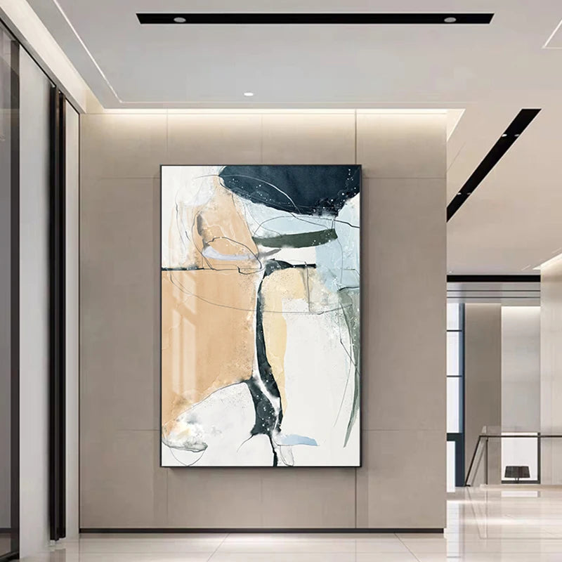 Nordic Geomorphic Color Chaos Abstract Wall Art Fine Art Canvas Prints Pictures For Modern Apartment Living Room Contemporary Home Decor