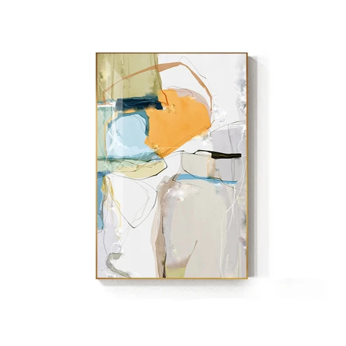 Nordic Geomorphic Color Chaos Abstract Wall Art Fine Art Canvas Prints Pictures For Modern Apartment Living Room Contemporary Home Decor