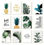 Inspirational Quotes Posters Golden Pineapple Green Leaf Monstera Wall Art Fine Art Canvas Prints For Living Room Home Office Decor