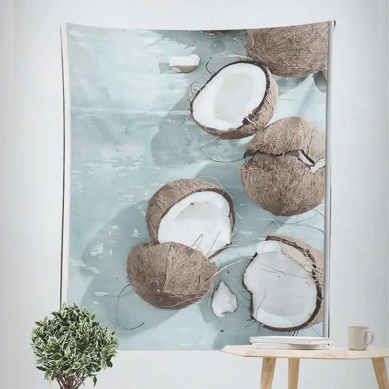 Nordic Hanging Tapestry Wall Decoration 100% Polyester Printed Seascapes Beach Blue Sky Tapestries Pictures Of Calm For Living Room Inspirational Home Decor