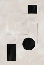Nordic Minimalist Geometric Abstract Wall Art Fine Art Canvas Prints Beige Black Abstract Pictures For Modern Apartment Home Decor