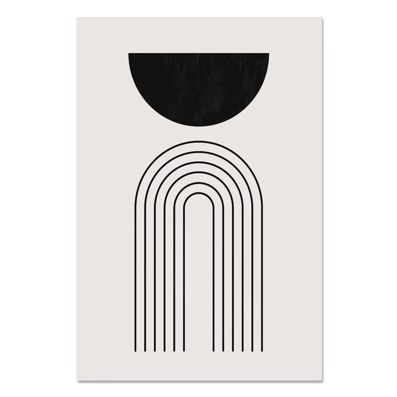 Nordic Minimalist Geometric Abstract Wall Art Fine Art Canvas Prints Beige Black Abstract Pictures For Modern Apartment Home Decor