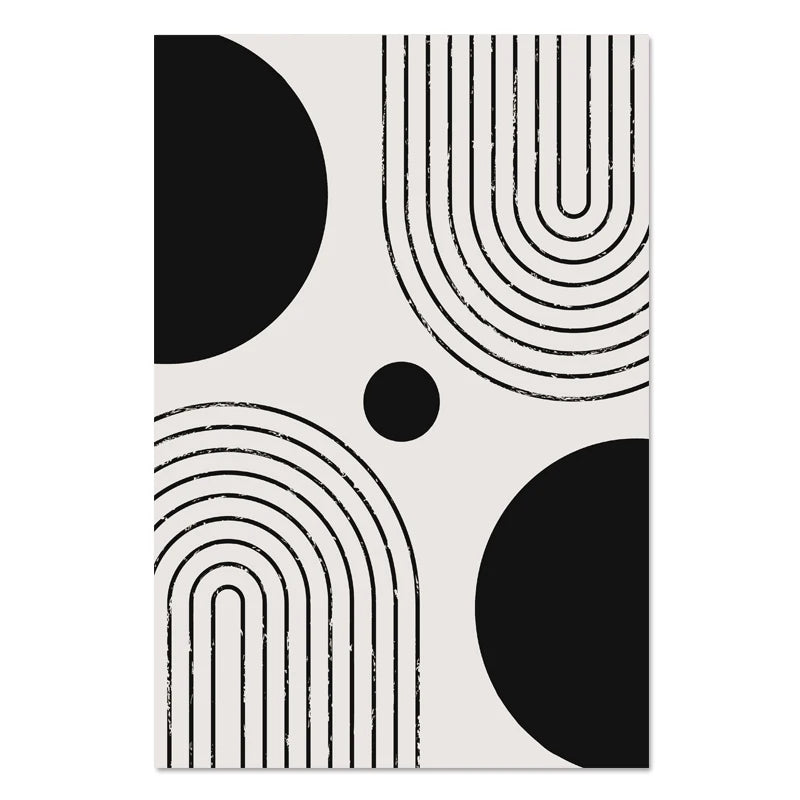 Nordic Minimalist Geometric Abstract Wall Art Fine Art Canvas Prints Beige Black Abstract Pictures For Modern Apartment Home Decor