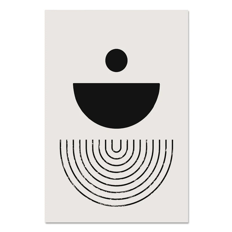 Nordic Minimalist Geometric Abstract Wall Art Fine Art Canvas Prints Beige Black Abstract Pictures For Modern Apartment Home Decor