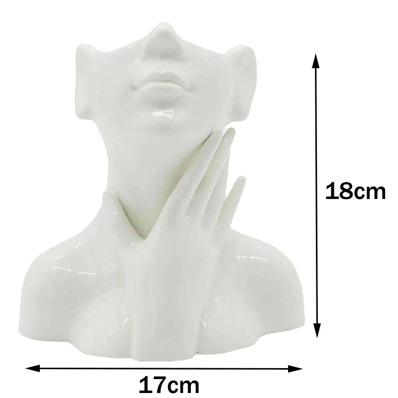 Nordic Serenity Head Vases - Elegant Ceramic Sculptured Plant Pots for Modern Scandinavian Home Decor