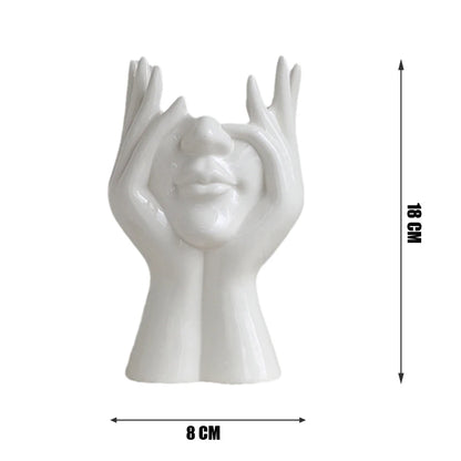 Nordic Serenity Head Vases - Elegant Ceramic Sculptured Plant Pots for Modern Scandinavian Home Decor