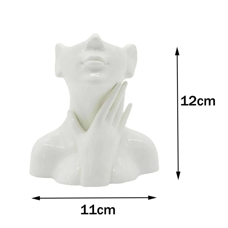Nordic Serenity Head Vases - Elegant Ceramic Sculptured Plant Pots for Modern Scandinavian Home Decor