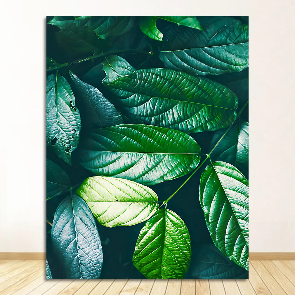 Nordic Tropical Green Leaf Nature Posters Wall Art Fine Art Canvas Prints Ambient Pictures Of Calm For Living Room Dining Room Home Office Decor