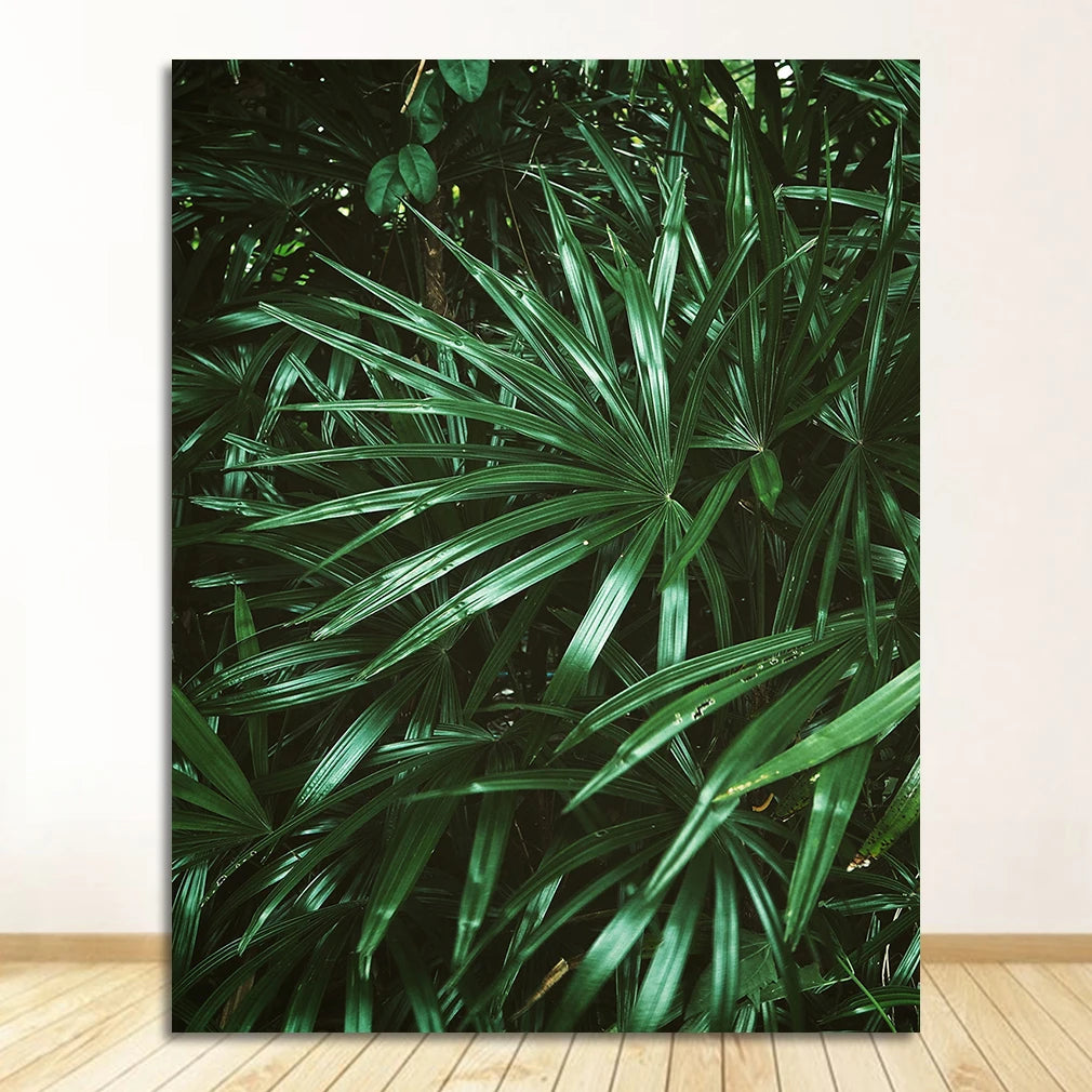 Nordic Tropical Green Leaf Nature Posters Wall Art Fine Art Canvas Prints Ambient Pictures Of Calm For Living Room Dining Room Home Office Decor