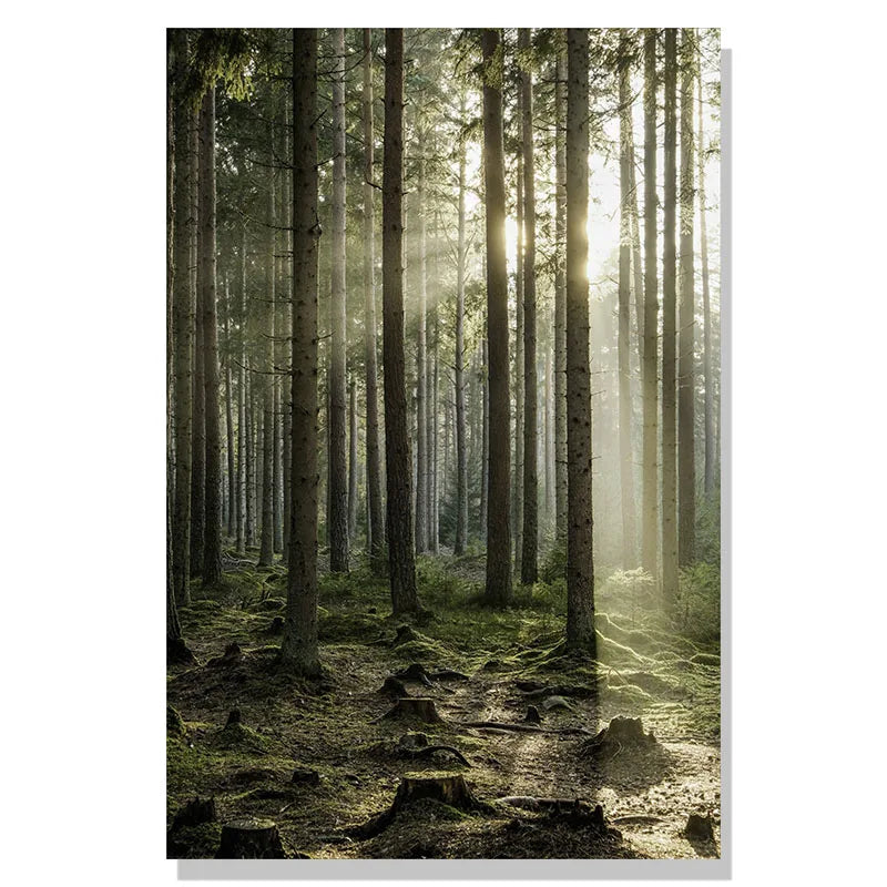 Nordic Winter Forest Deer Landscape Wall Art Fine Art Canvas Prints Gallery Wall Pictures For Living Room Dining Room Art For Scandinavian Home Decor 2025