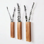 Handcrafted Nordic Wooden Vase Wall Planters - Natural Grain Finish, Minimalist Scandinavian Design, Perfect for Long-Stemmed Flowers and Home Decor, Versatile and Elegant Decorative Pieces