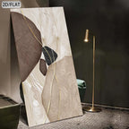 Nordic Zen Pebbles Neutral Tones Abstract Wall Art Fine Art Canvas Print Modern Artwork For Living Room Entryway Foyer Art Decor