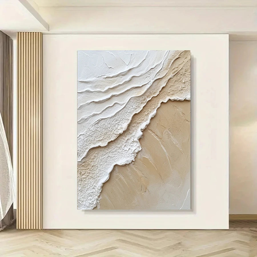 Ocean Wave Sea Surf Wall Art Fine Art Canvas Prints Abstract Shoreline Seascape Pictures For Modern Apartment Living Room Reception Room Foyer Art Decor