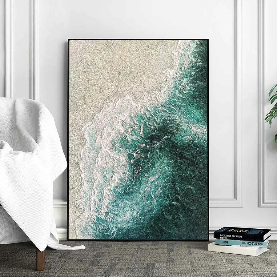 Ocean Wave Sea Surf Wall Art Fine Art Canvas Prints Abstract Shoreline Seascape Pictures For Modern Apartment Living Room Reception Room Foyer Art Decor 2025