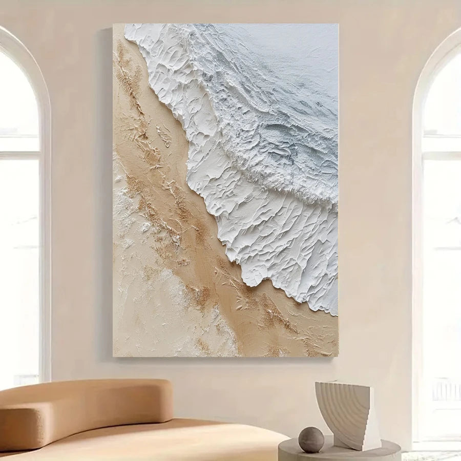 Ocean Wave Sea Surf Wall Art Fine Art Canvas Prints Abstract Shoreline Seascape Pictures For Modern Apartment Living Room Reception Room Foyer Art Decor 2025