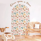 Once Upon A Time Boho Rose Floral Wall Mural – Self Adhesive PVC Wall Decal for Serene Living Spaces Modern Creative DIY Home Decor