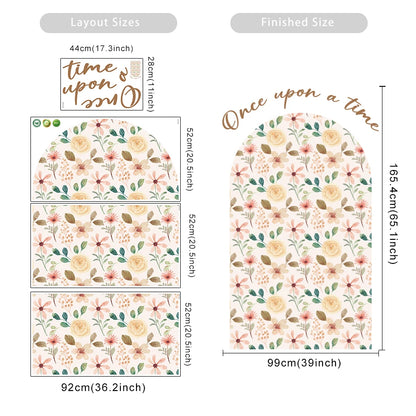 Once Upon A Time Boho Rose Floral Wall Mural – Self Adhesive PVC Wall Decal for Serene Living Spaces Modern Creative DIY Home Decor