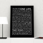 One Life Inspirational Motivational Quotes Poster Black White Wall Art Fine Art Canvas Prints Daily Mantra Picture For Living Bedroom Study Room Home Office Art Decor 2025 002
