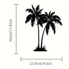 Pair Of Tropical Palm Trees Silhouette Black Metal Wall Art 3d Iron Craft Wall Decoration For Living Room Dining Room Creative Home Decor
