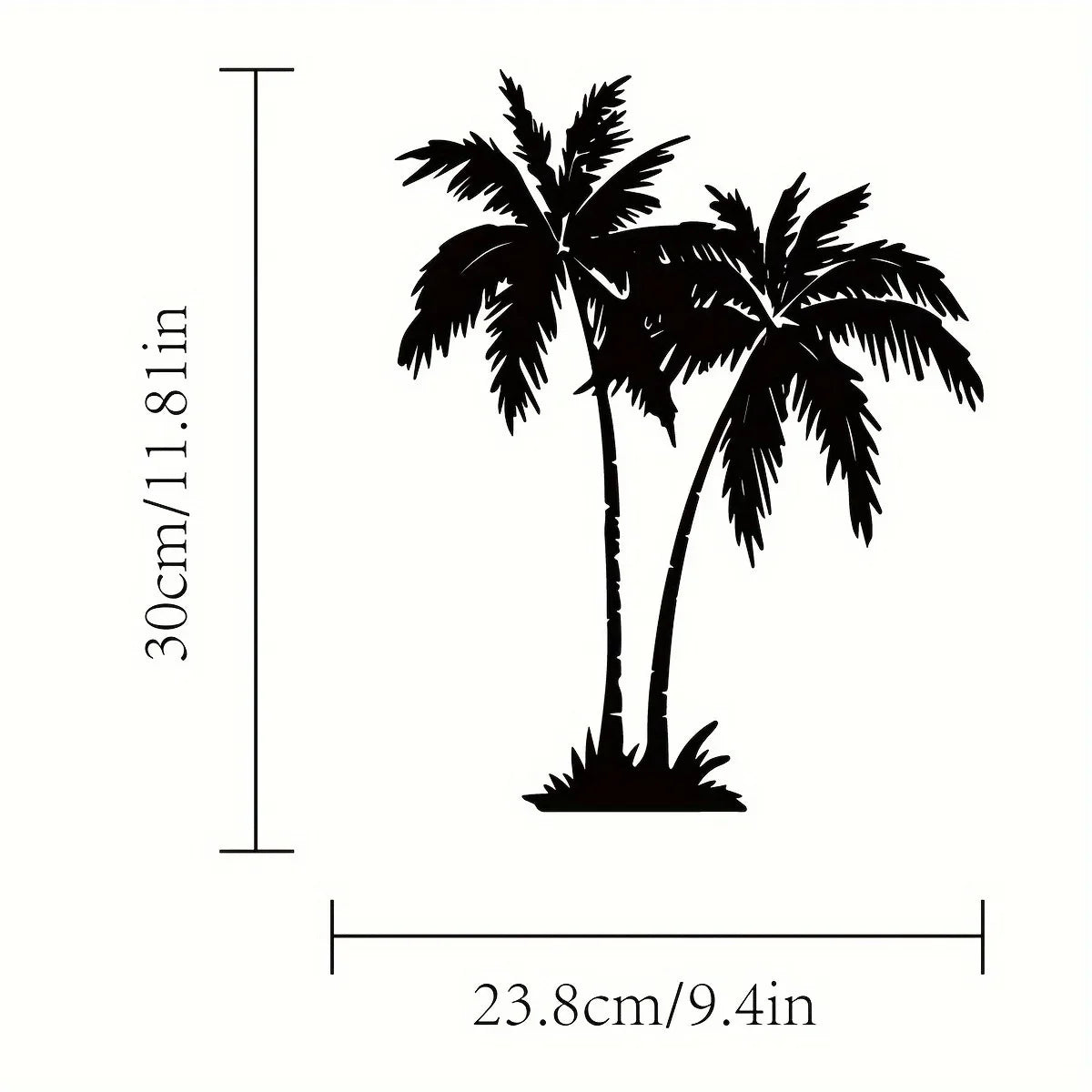 Pair Of Tropical Palm Trees Silhouette Black Metal Wall Art 3d Iron Craft Wall Decoration For Living Room Dining Room Creative Home Decor