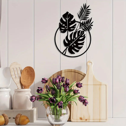 Palm Leaves Silhouette Iron Wall Art 3d Metalwork Plaques Easy To Install Wall Decor For Living Room Dining Room Creative Nordic Home Decor