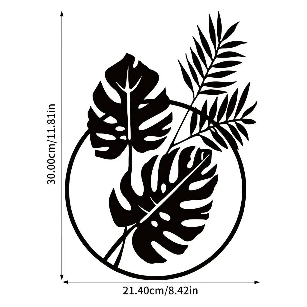 Palm Leaves Silhouette Iron Wall Art 3d Metalwork Plaques Easy To Install Wall Decor For Living Room Dining Room Creative Nordic Home Decor